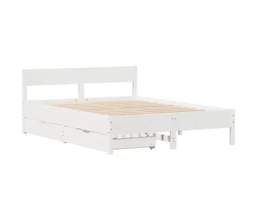 Gulta Bez Matrača, Balta, 120X200 Cm, Priedes Masīvkoks Vidaxl