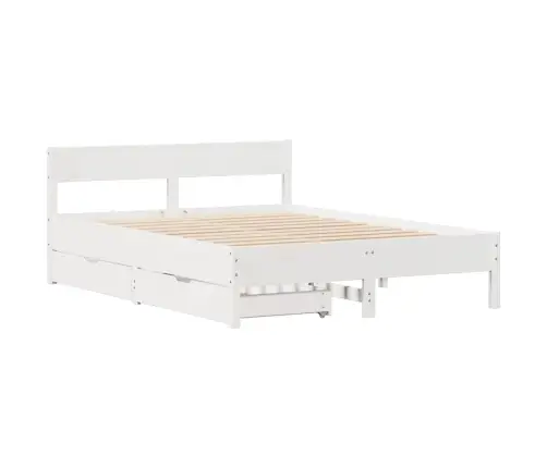 Voodiraam Ilma Madratsita, Valge, 135 X 190 cm Männipuit