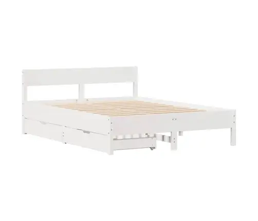 Gulta Bez Matrača, Balts, 120X190 Cm, Priedes Masīvkoks Vidaxl