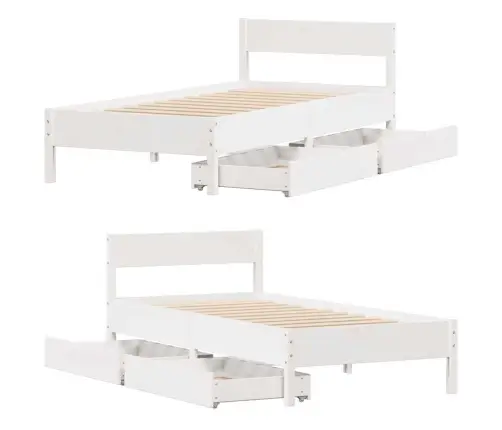 Lovos Rėmas Be Čiužinio, Balta, 90X190cm Pušies Masyvas