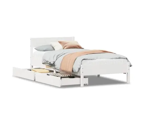 Voodiraam Ilma Madratsita, Valge, 75 X 190 cm Männipuit