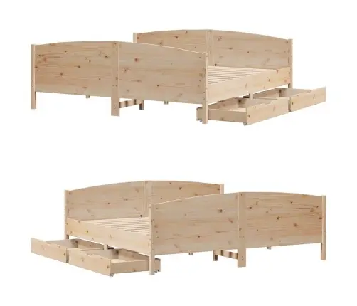 Voodiraam Ilma Madratsita, 200 X 200 cm Männipuit