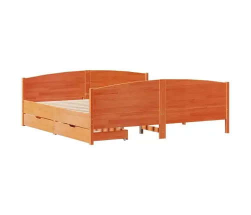 Gulta Bez Matrača, Vaska Brūnas, 180X200 Cm, Priedes Masīvkoks Vidaxl