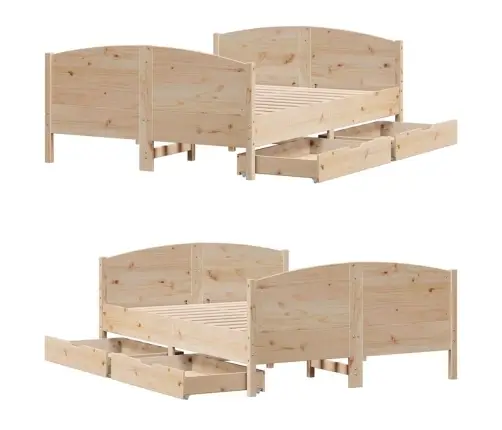 Lovos Rėmas Be Čiužinio, 140X200cm Pušies Medienos Masyvas