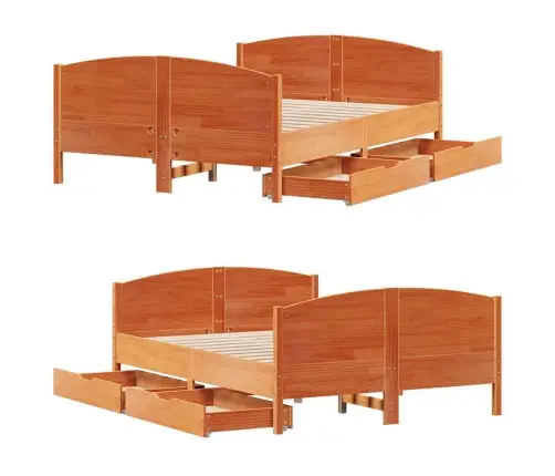 Voodiraam Ilma Madratsita, Vahapruun, 120 X 200 cm Männipuit