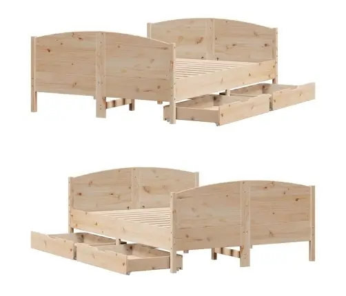 Voodiraam Ilma Madratsita, 120 X 190 cm Männipuit