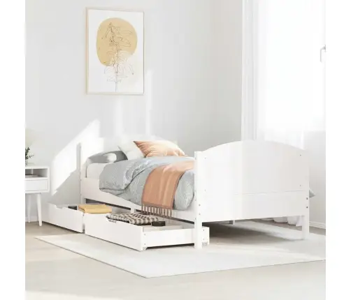 Lovos Rėmas Be Čiužinio, Baltas, 100X200cm Pušies Masyvas