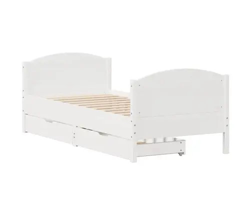 Voodiraam Ilma Madratsita, Valge, 90 X 190 cm Männipuit