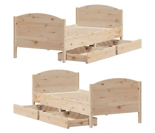 Lovos Rėmas Su Be Čiužinio, 75X190cm Pušies Masyvas