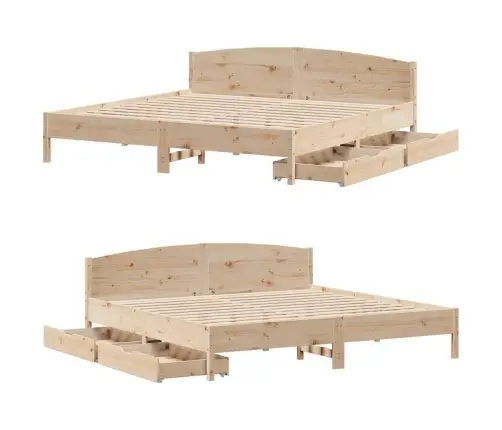 Gulta Bez Matrača, 200X200 Cm, Priedes Masīvkoks Vidaxl