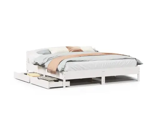 Lovos Rėmas Be Čiužinio, Baltas, 200X200cm Pušies Masyvas