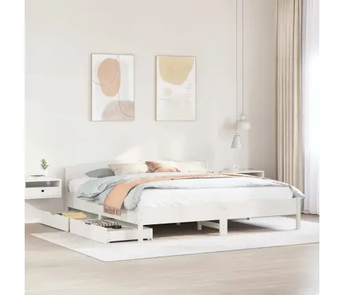 Voodiraam Ilma Madratsita, Valge, 180 X 200 cm Männipuit