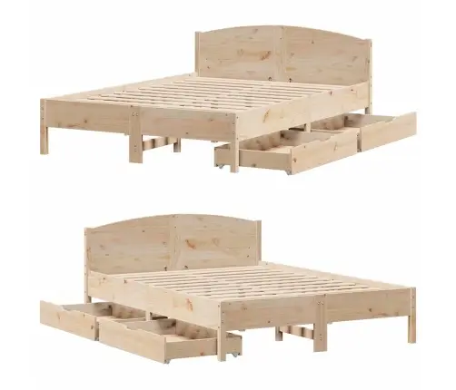 Gulta Bez Matrača, 160X200 Cm, Priedes Masīvkoks Vidaxl