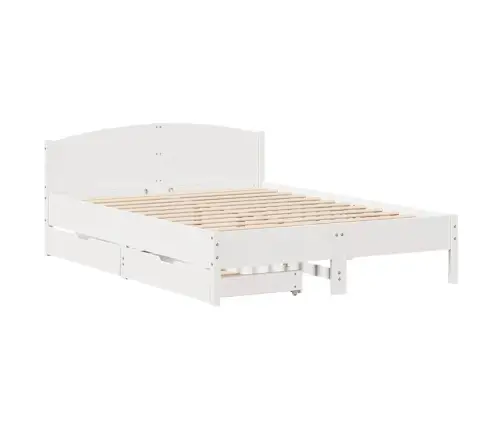 Gulta Bez Matrača, Balta, 120X200 Cm, Priedes Masīvkoks Vidaxl