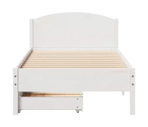 Gulta Bez Matrača, Balts, 90X200 Cm, Priedes Masīvkoks Vidaxl