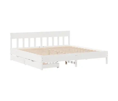 Voodiraam Ilma Madratsita, Valge, 200 X 200 cm Männipuit