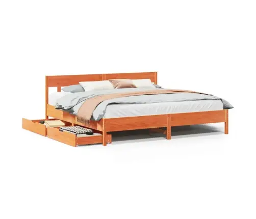 Voodiraam Ilma Madratsita, Vahapruun, 200 X 200 cm Männipuit