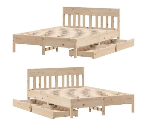 Gulta Bez Matrača, 160X200 Cm, Priedes Masīvkoks Vidaxl