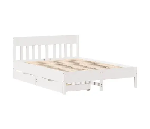 Gulta Bez Matrača, Balta, 120X200 Cm, Priedes Masīvkoks Vidaxl