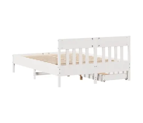 Gulta Bez Matrača, Balta, 120X200 Cm, Priedes Masīvkoks Vidaxl