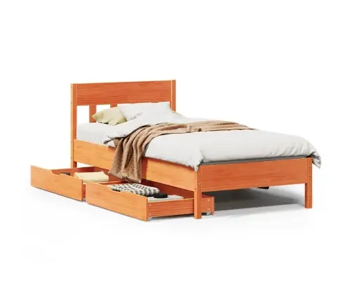 Lovos Rėmas Be Čiužinio, Vaško Ruda, 100X200cm Pušis