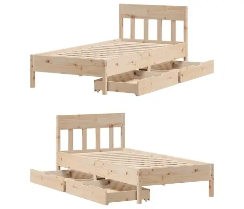 Gulta Bez Matrača, 90X200 Cm, Priedes Masīvkoks Vidaxl