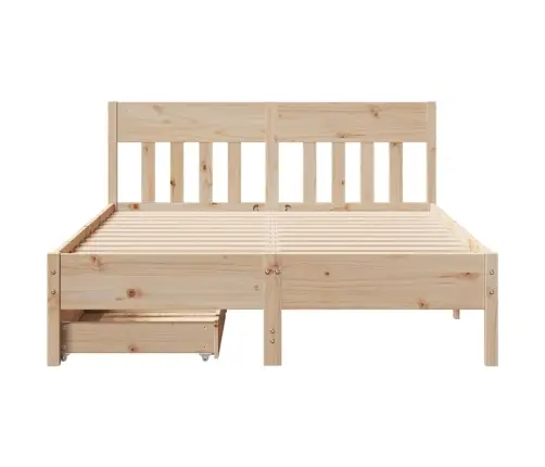 Gulta Bez Matrača, 135X190 Cm, Priedes Masīvkoks Vidaxl