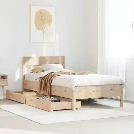 Gulta Bez Matrača, 90X190 Cm, Priedes Masīvkoks Vidaxl