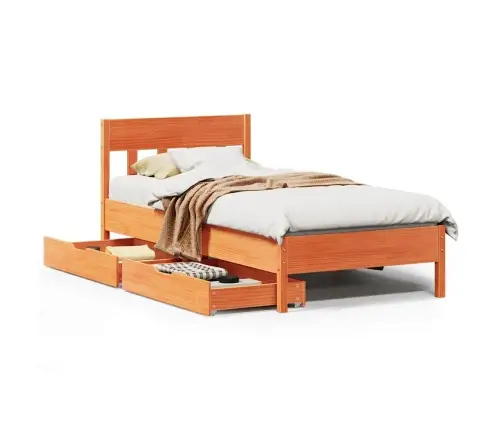 Voodiraam Ilma Madratsita, Vahapruun, 75 X 190 cm Männipuit