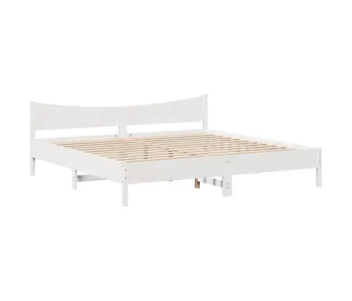 Voodiraam Sahtlitega, Valge, 200 X 200 cm Männipuit