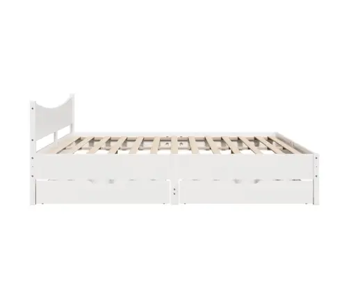 Voodiraam Sahtlitega, Valge, 180 X 200 cm Männipuit