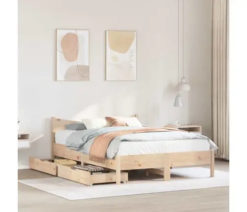 Voodiraam Sahtlitega, 150 X 200 cm Männipuit