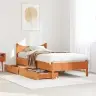 Gultas Rāmis Ar Atvilktnēm, 75X190 Cm, Priedes Masīvkoks Vidaxl