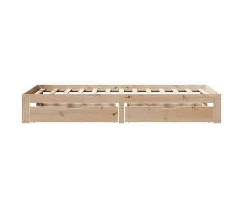 Lovos Rėmas Su Stalčiais, 90X190cm Pušies Medienos Masyvas