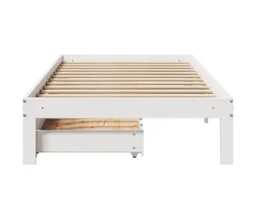 Gultas Rāmis Ar Atvilktnēm, Bez Matrača, Balts, 100X200 Cm Vidaxl