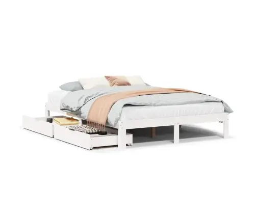 Gultas Rāmis Ar Atvilktnēm, Bez Matrača, Balts, 120X200 Cm Vidaxl