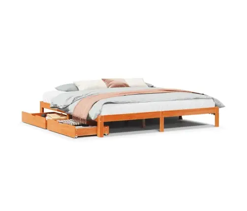 Gulta Ar Atvilktnēm, Bez Matrača, Brūna, 180X200 Cm Vidaxl