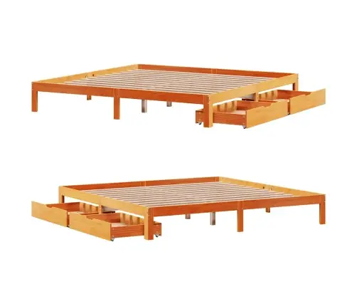 Gulta Ar Atvilktnēm, Bez Matrača, Brūna, 180X200 Cm Vidaxl