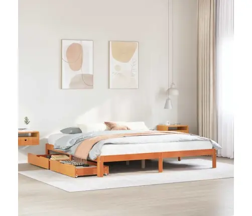 Gulta Ar Atvilktnēm, Bez Matrača, Brūna, 180X200 Cm Vidaxl