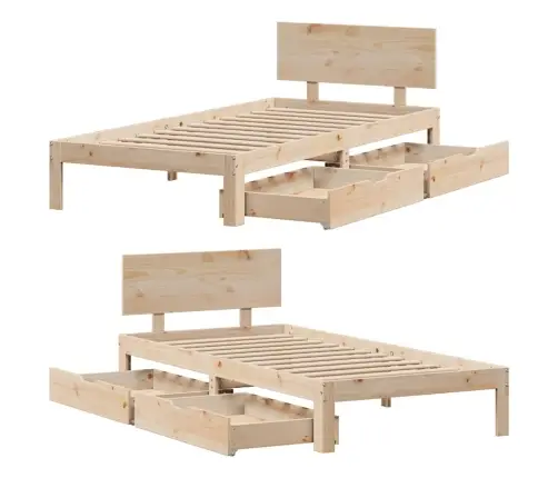 Gultas Rāmis Ar Atvilktnēm, Bez Matrača, 75X190 Cm Vidaxl