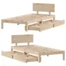 Gultas Rāmis Ar Atvilktnēm, Bez Matrača, 75X190 Cm Vidaxl