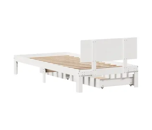 Gultas Rāmis Ar Atvilktnēm, Bez Matrača, Balts, 75X190 Cm Vidaxl