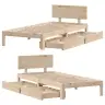 Gultas Rāmis Ar Atvilktnēm, Bez Matrača, 90X190 Cm Vidaxl