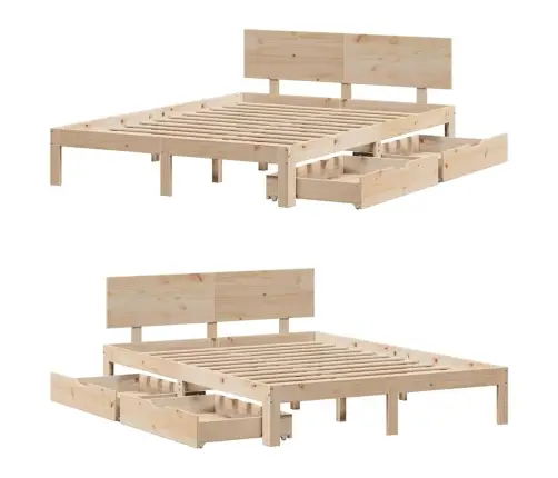 Gultas Rāmis Ar Atvilktnēm, Bez Matrača, 120X190 Cm Vidaxl