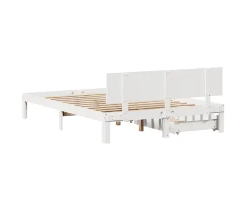 Gultas Rāmis Ar Atvilktnēm, Bez Matrača, Balts, 120X190 Cm Vidaxl