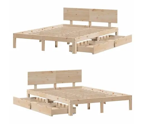 Gultas Rāmis Ar Atvilktnēm, Bez Matrača, 140X190 Cm Vidaxl