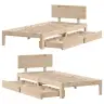 Gultas Rāmis Ar Atvilktnēm, Bez Matrača, 90X200 Cm Vidaxl