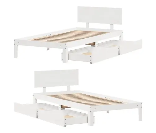 Sahtlitega Voodiraam, Ilma Madratsita, Valge, 90X200 Cm