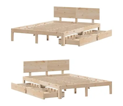 Gultas Rāmis Ar Atvilktnēm, Bez Matrača, 120X200 Cm Vidaxl