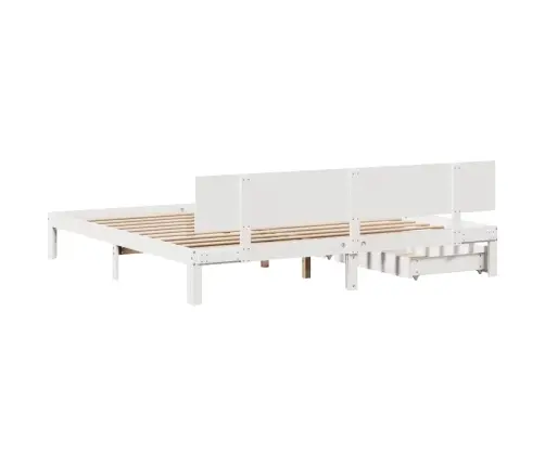 Gultas Rāmis Ar Atvilktnēm, Bez Matrača, Balts, 180X200 Cm Vidaxl